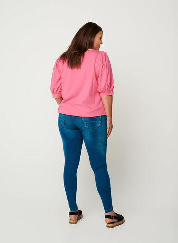 Bluse aus Baumwolle, Fandango Pink, Model image number 1