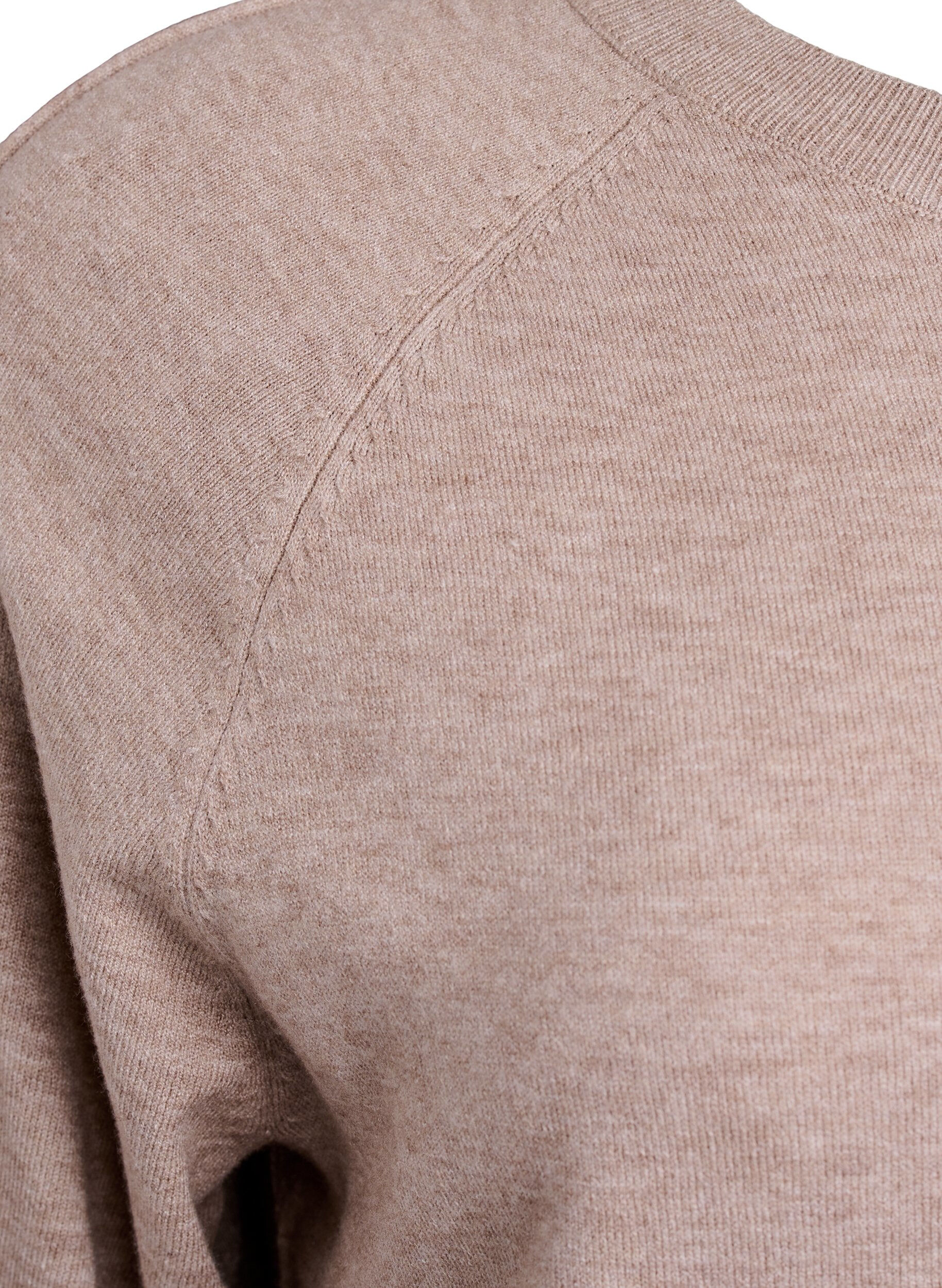 ZizziStrickbluse mit Mittelnaht und Raglan&auml;rmeln, Beige, Packshot image number 3