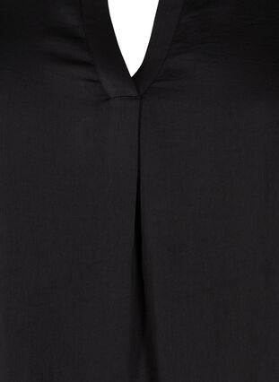 Bluse mit 3/4-Ärmeln und V-Ausschnitt, Black, Packshot image number 2