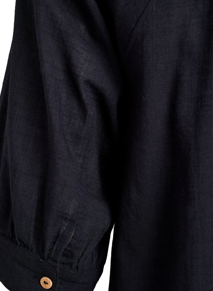 Tunika aus Baumwolle mit V-Ausschnitt, Schwarz, Packshot image number 3