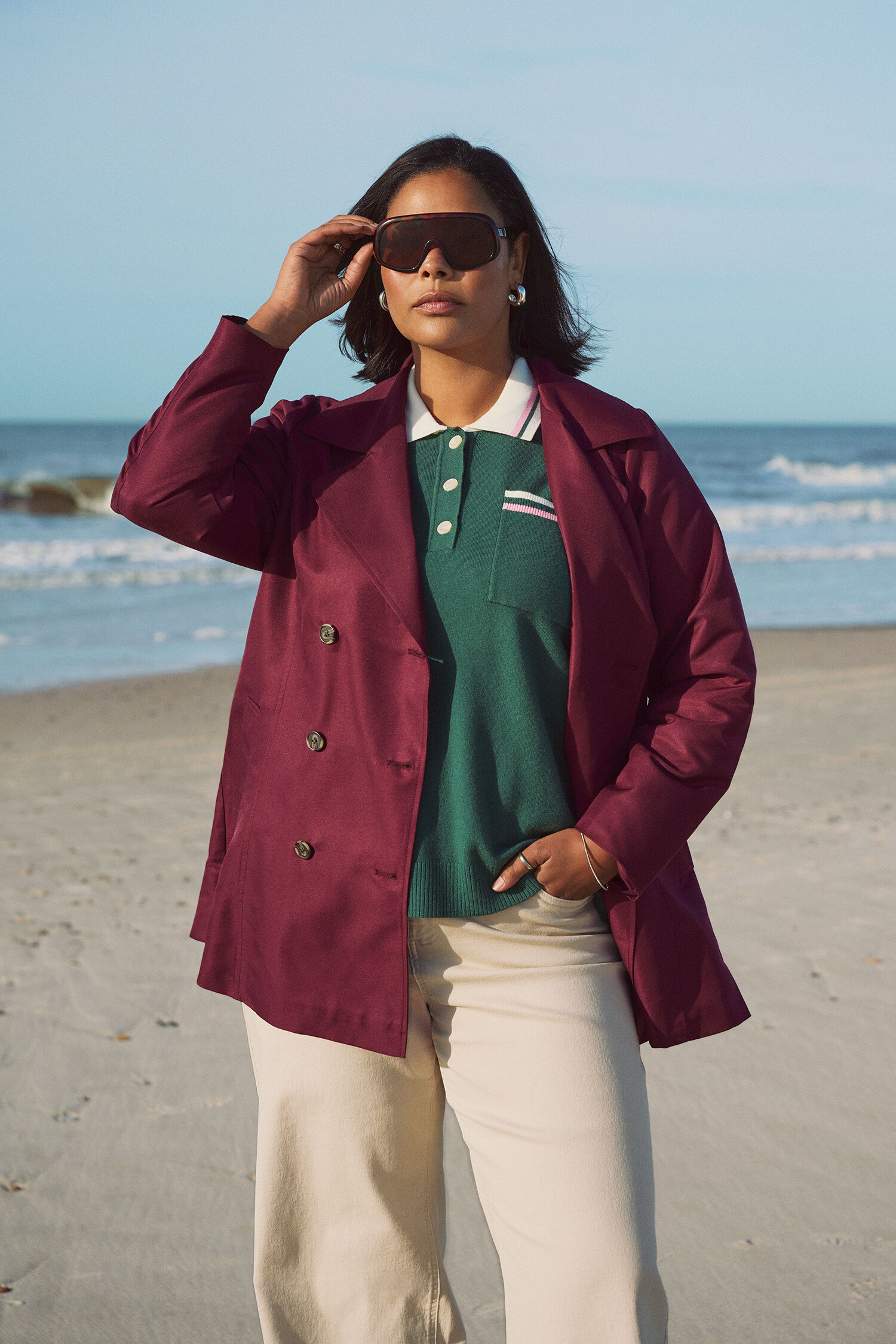 ZizziKurzer Trenchcoat mit G&uuml;rtel, , Model