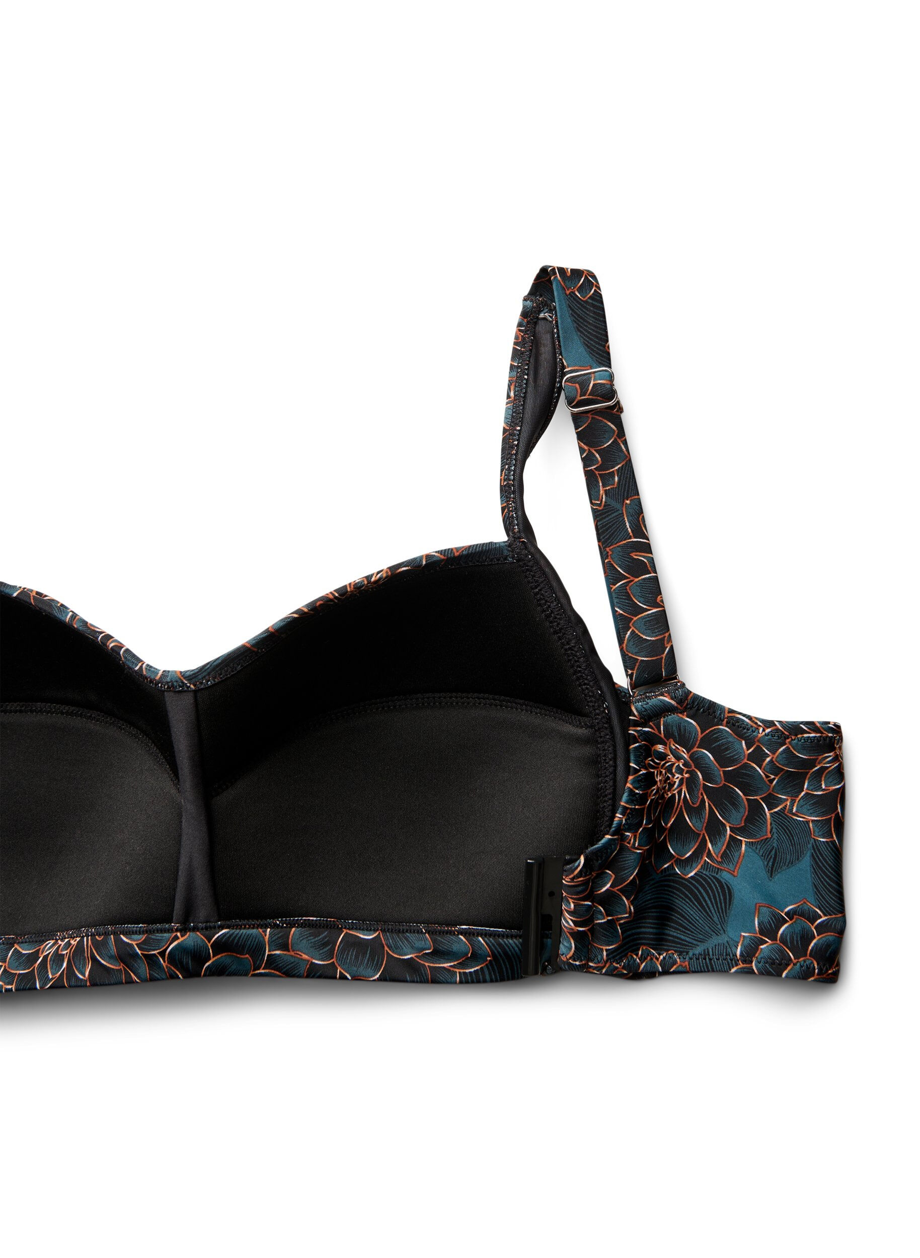 ZizziWattierter Bikini-Oberteil mit Print, Petrol, Packshot image number 3