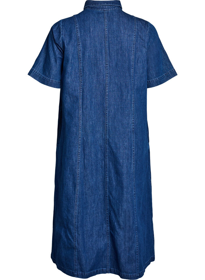 Midi-langes jeanshemdkleid, Blau, Packshot image number 1