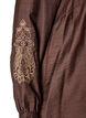 Bluse aus Viskose mit bestickten &Auml;rmeln, Braun, Packshot image number 3