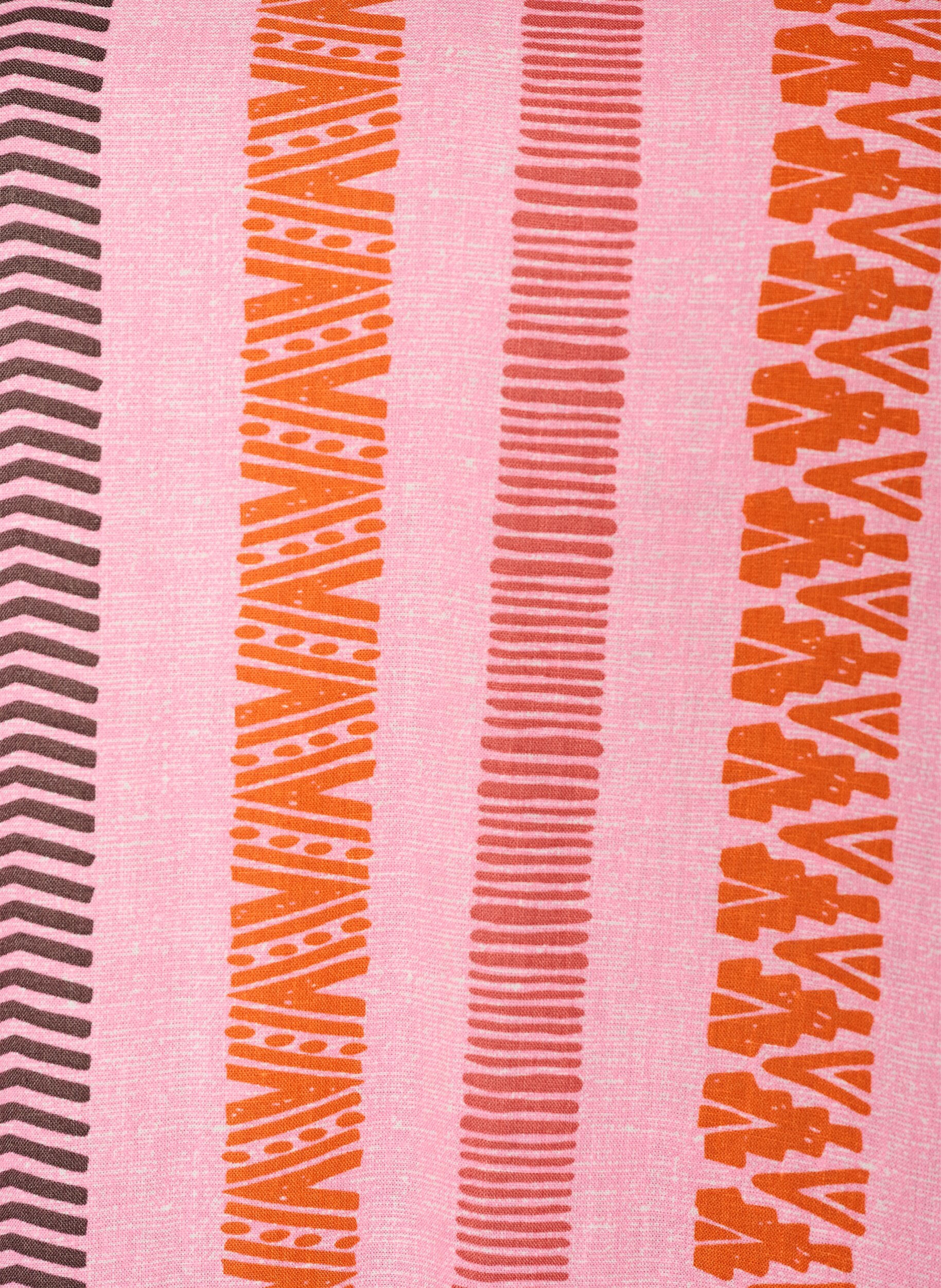 ZizziKurzes Kleid aus Leinen und Viskose mit 3/4-&Auml;rmeln, Pink, Packshot image number 2
