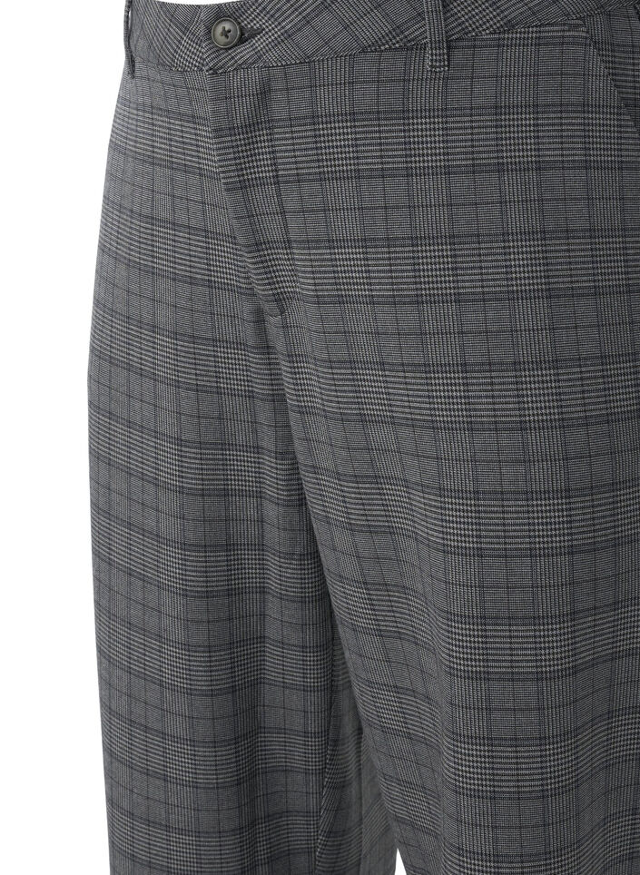 Karierte Hose mit hoher Taille und geradem Bein, Check, Packshot image number 2