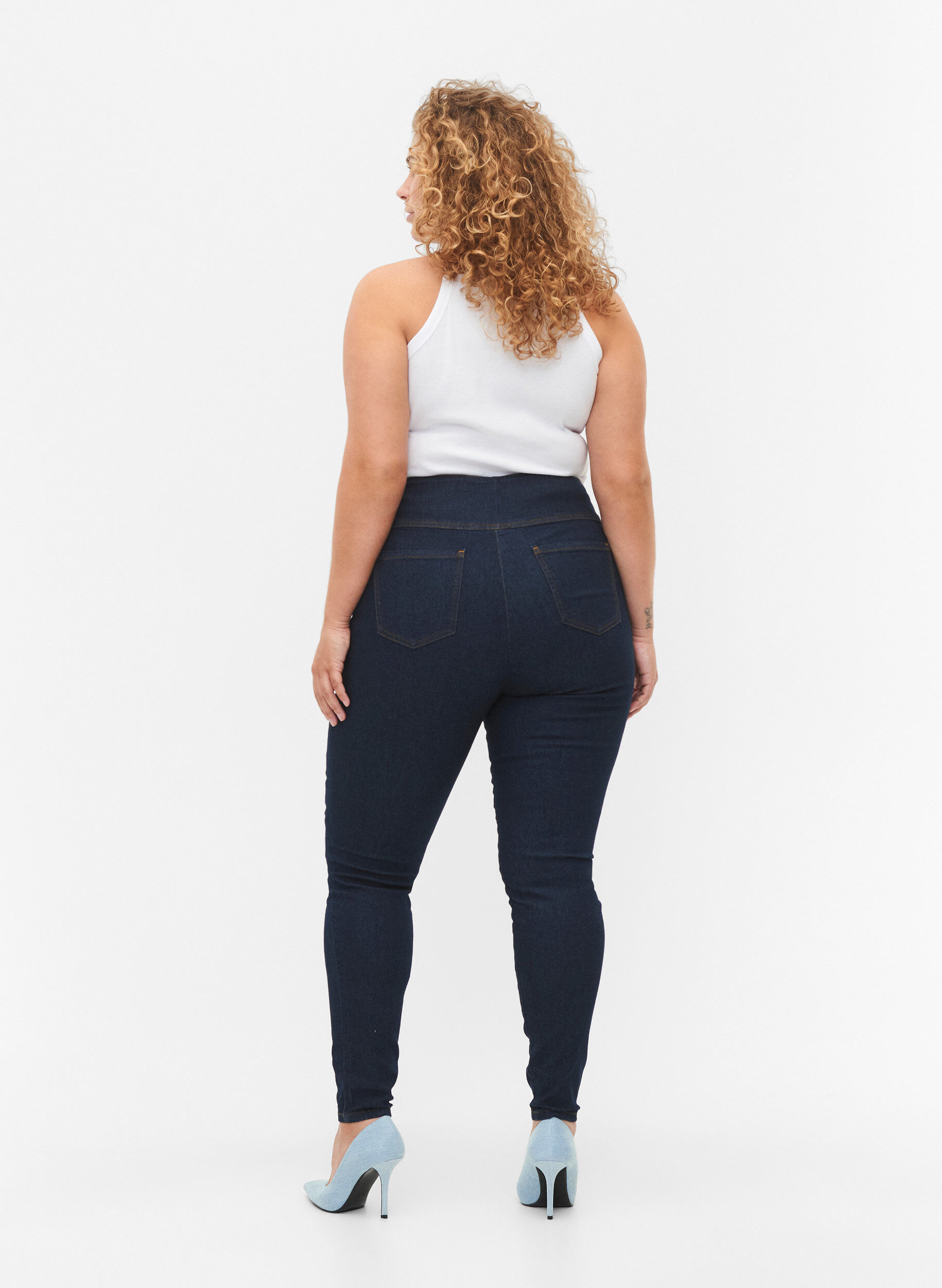 ZizziDehnbare Baumwollmischung Jeggings, Dark blue, Model image number 1