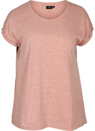 Meliertes T-Shirt aus Baumwolle, Old Rose Mélange, Packshot image number 0
