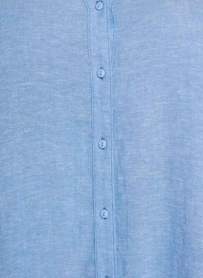 Lange Bluse aus Leinen und Viskose, Blau, Packshot image number 2