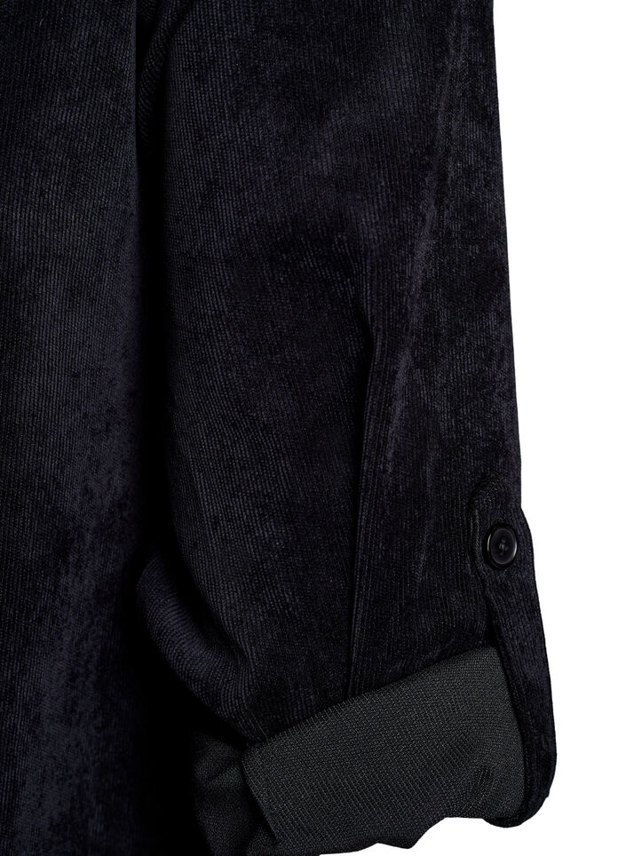 Samtkleid mit Rei&szlig;verschluss und 3/4-&Auml;rmeln, Schwarz, Packshot image number 3
