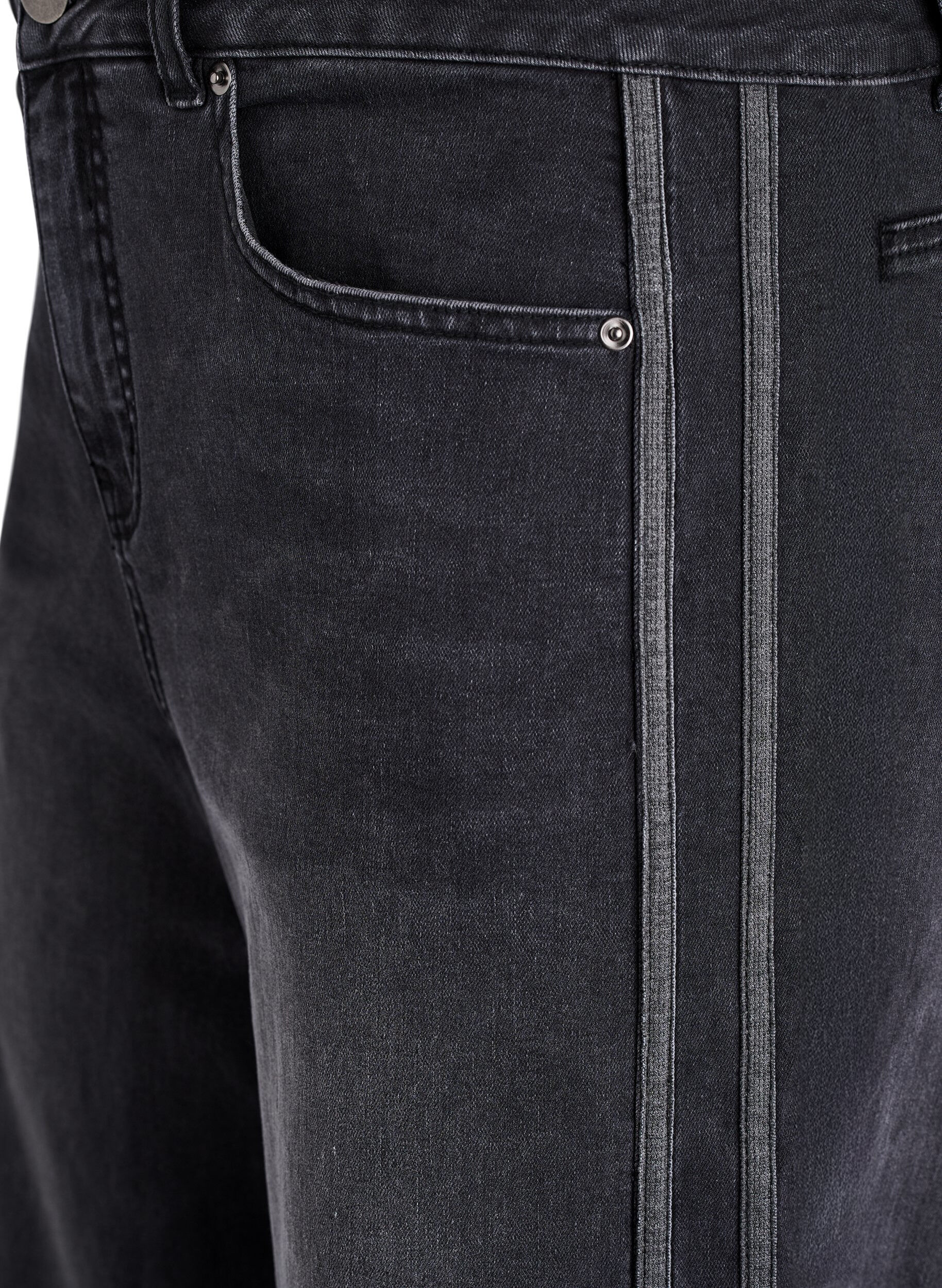 ZizziJeans in weiter Passform mit vertikalen Denimdetails, Grau, Packshot image number 2