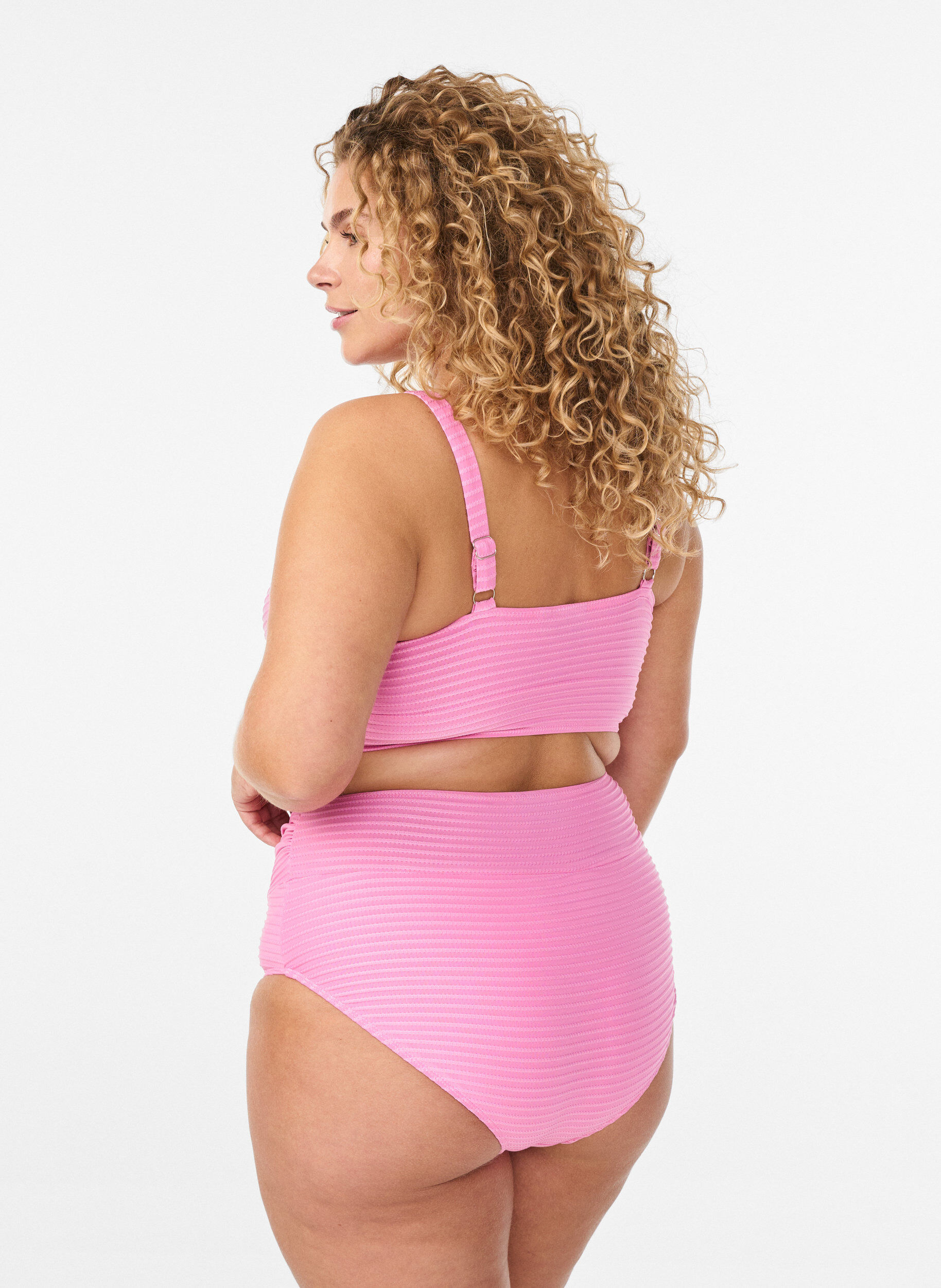 ZizziBikinihose mit hoher Taille und &Uuml;berkreuz-Details, Pink, Model image number 1
