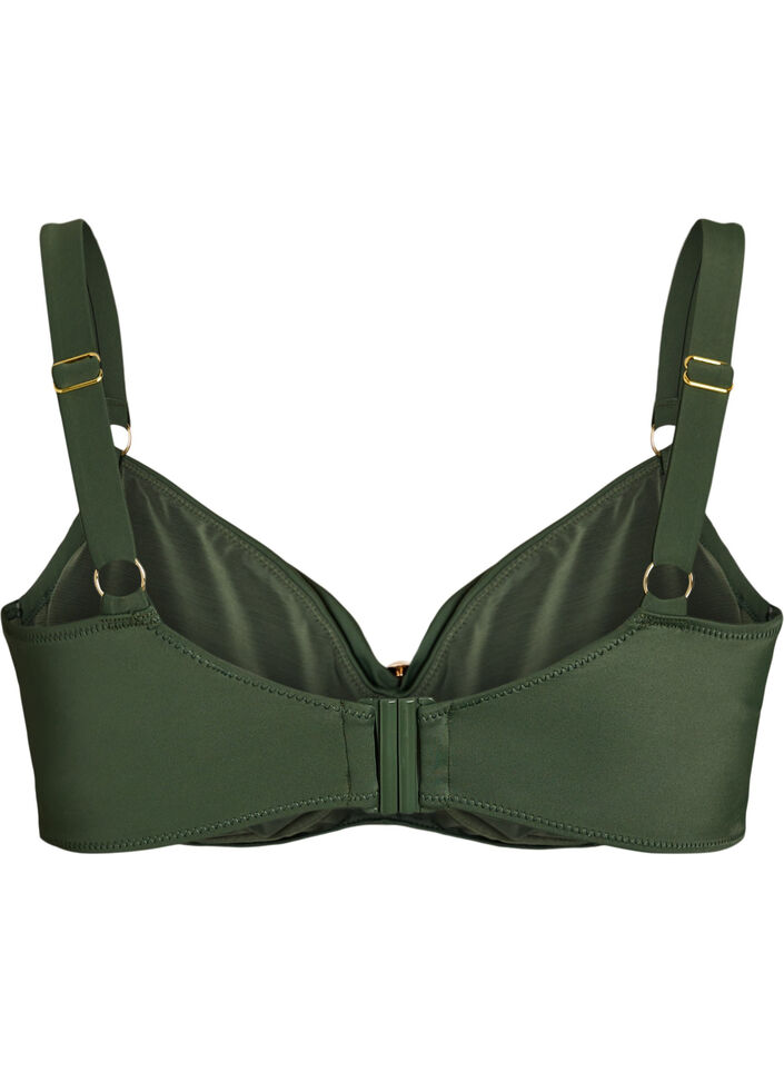 Bikini Top mit B&uuml;gel und goldfarbenem Detail, Gr&uuml;n, Packshot