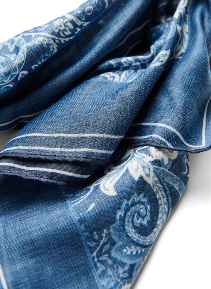 Langer Schal mit Muster, Blau, Packshot image number 1