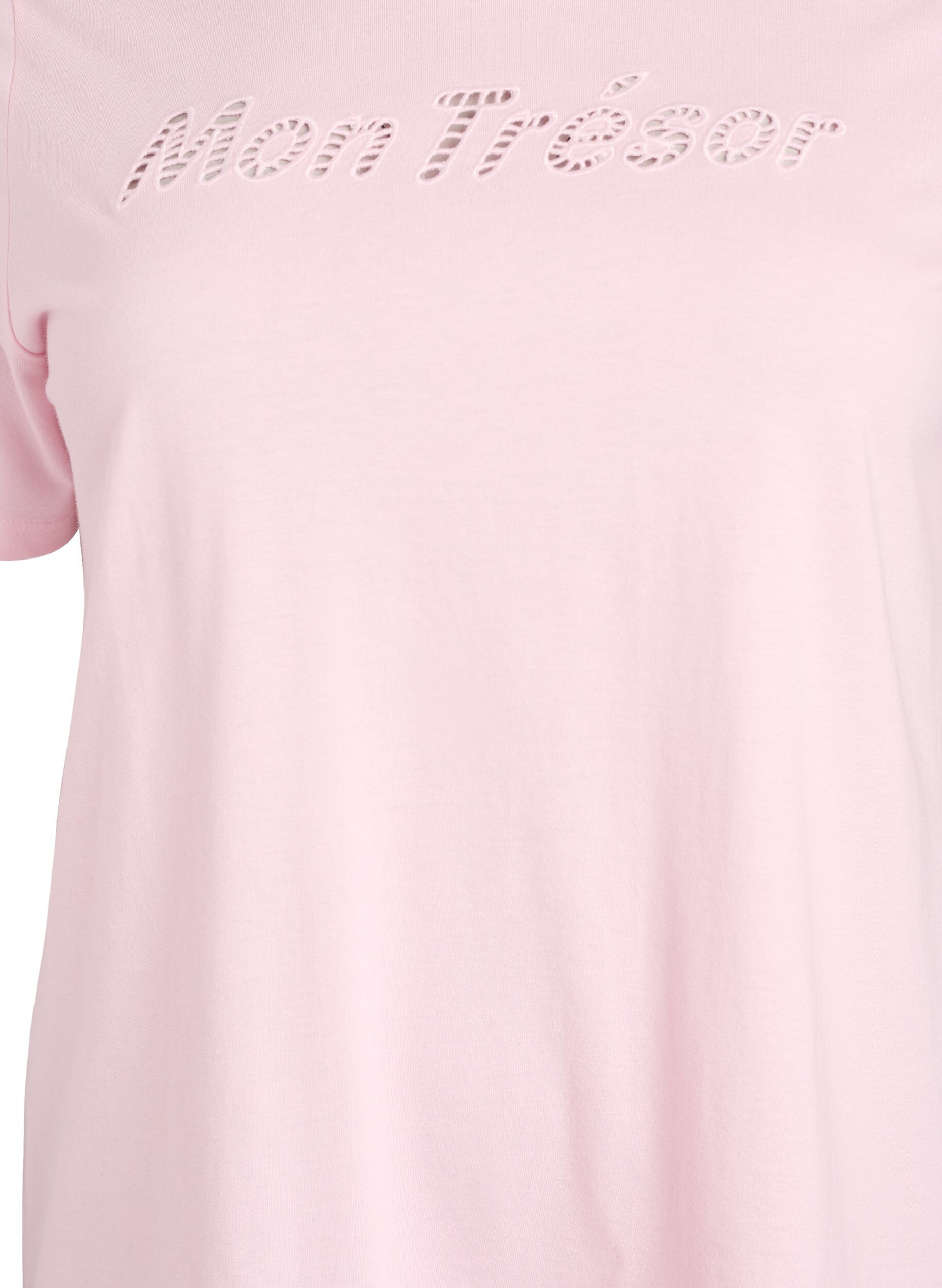 ZizziT-Shirt aus Baumwolle mit dekorativem Frontdetail, Pink, Packshot image number 2