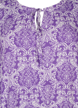 Kurzärmliges Viskose-Kleid mit Aufdruck, D. Lavender Oriental, Packshot image number 2