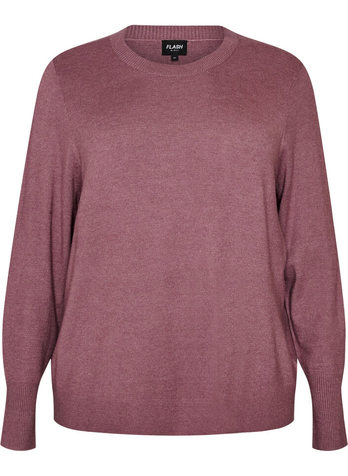 Strickbluse mit Rundhalsausschnitt, Rot, Packshot image number 0