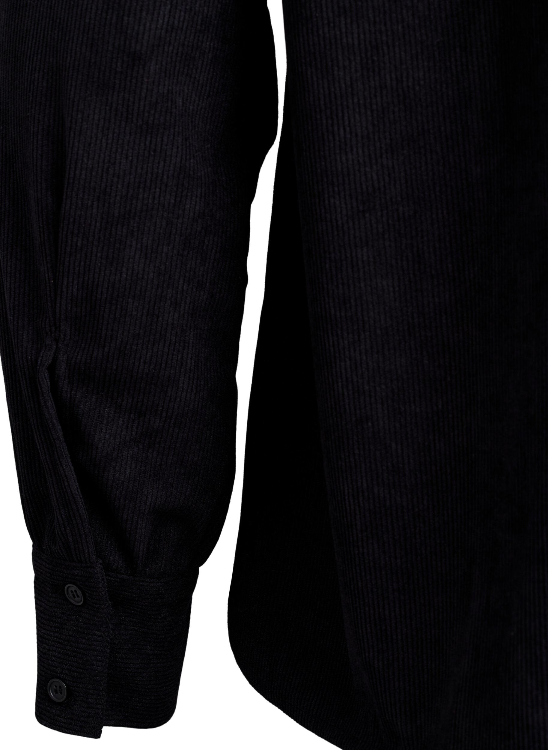 ZizziLang&auml;rmlige Bluse aus Cord, Schwarz, Packshot image number 3