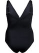 Badeanzug mit V-Ausschnitt und Stickerei, Black, Packshot image number 1