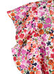 Gebl&uuml;mtes Kleid aus Baumwolle mit R&uuml;schen und V-Ausschnitt, Pink, Packshot image number 3