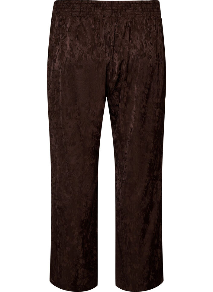 Weite Hose mit Paisleymuster und hoher Taille, Braun, Packshot image number 1