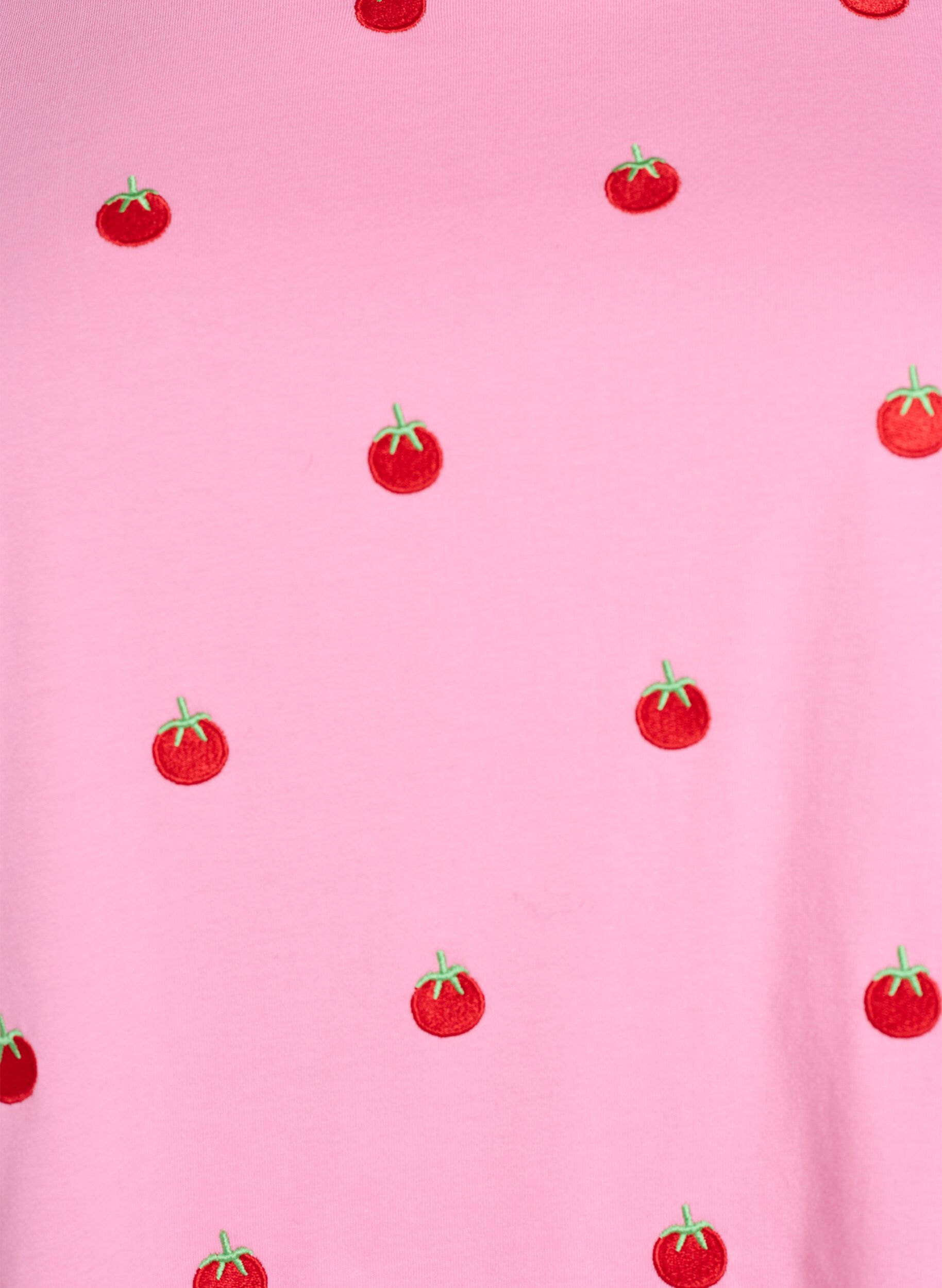 ZizziT-Shirt aus Bio-Baumwolle mit aufgestickten Motiven, Pink, Packshot image number 2