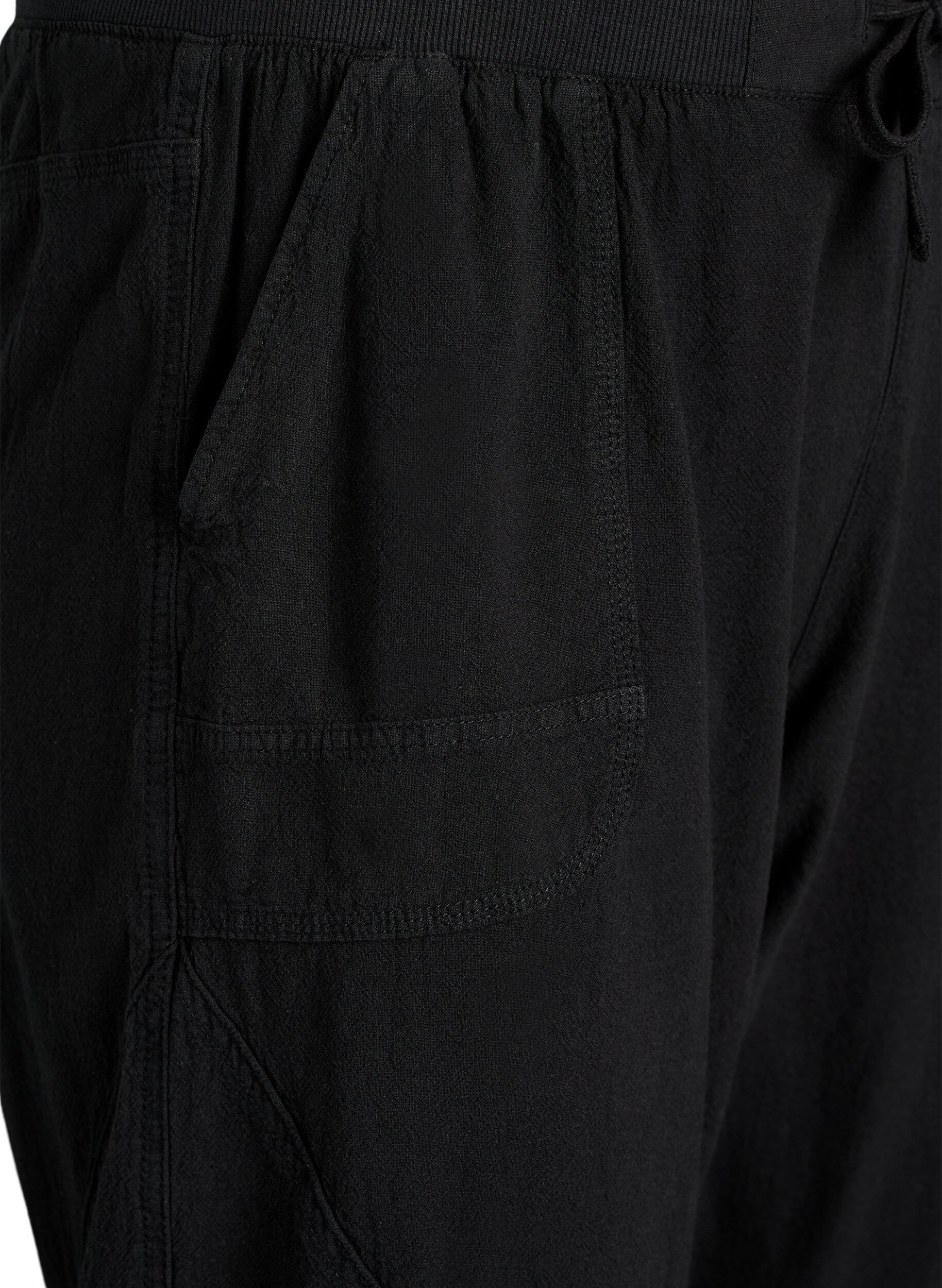 ZizziCapri-Hose aus Baumwolle, Schwarz, Packshot image number 2