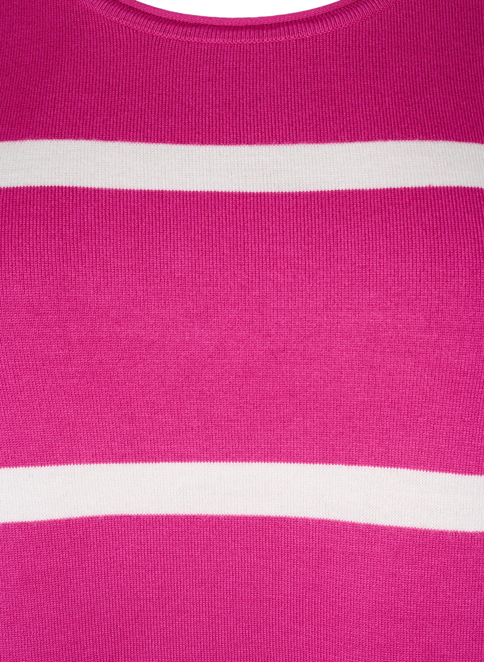 ZizziGestrickte Viskosebluse mit Streifen, Pink, Packshot image number 2
