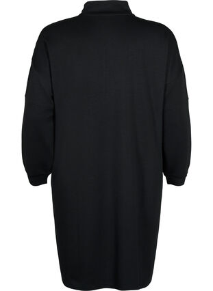 Sweatkleid aus Modalmix mit Stehkragen, Black, Packshot image number 1