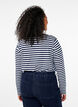 Gestreifte Bluse mit Motiv, White w.Navy Stripe, Model image number 1