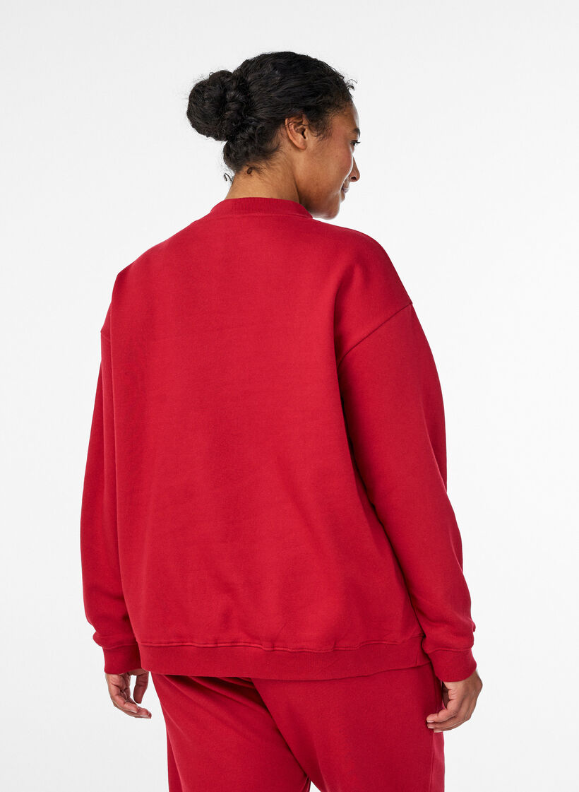 Sweatshirt mit hohem Kragen und langen &Auml;rmeln, Rot, Model image number 2