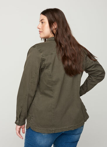 Kurze Jacke aus Baumwolle, Army Green, Model image number 1