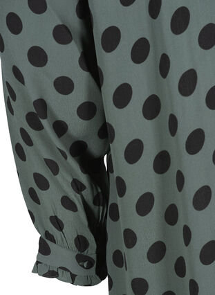 Lange Hemdbluse aus Viskose mit Punkten, Thyme Dot, Packshot image number 3