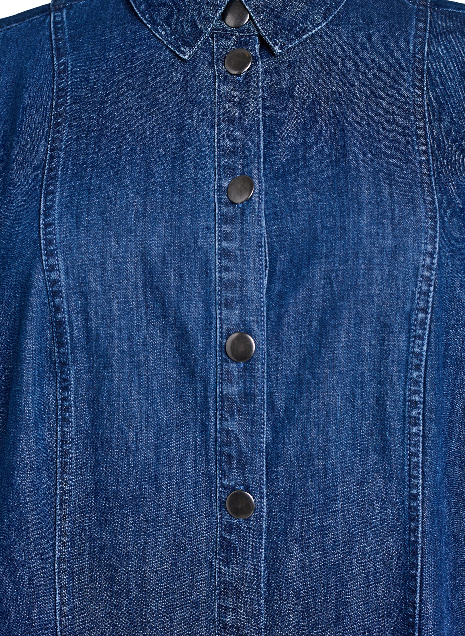 ZizziMidi-langes jeanshemdkleid, Blau, Packshot image number 2