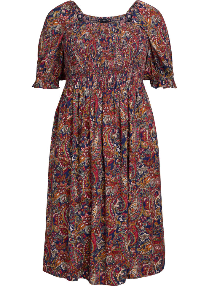 Sommerkleid aus Viskose mit Paisleymuster, Blau, Packshot image number 0