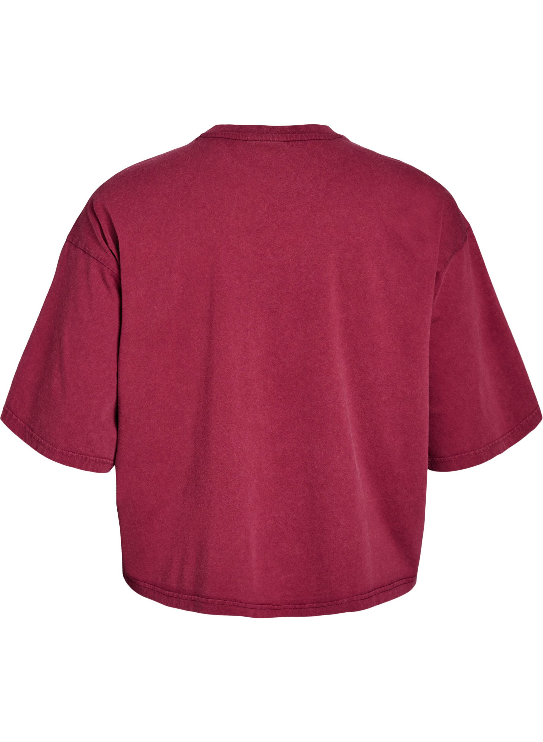 ZizziKurzes T-Shirt mit Lockere Passform, Dunkles Bordeaux, Packshot image number 1