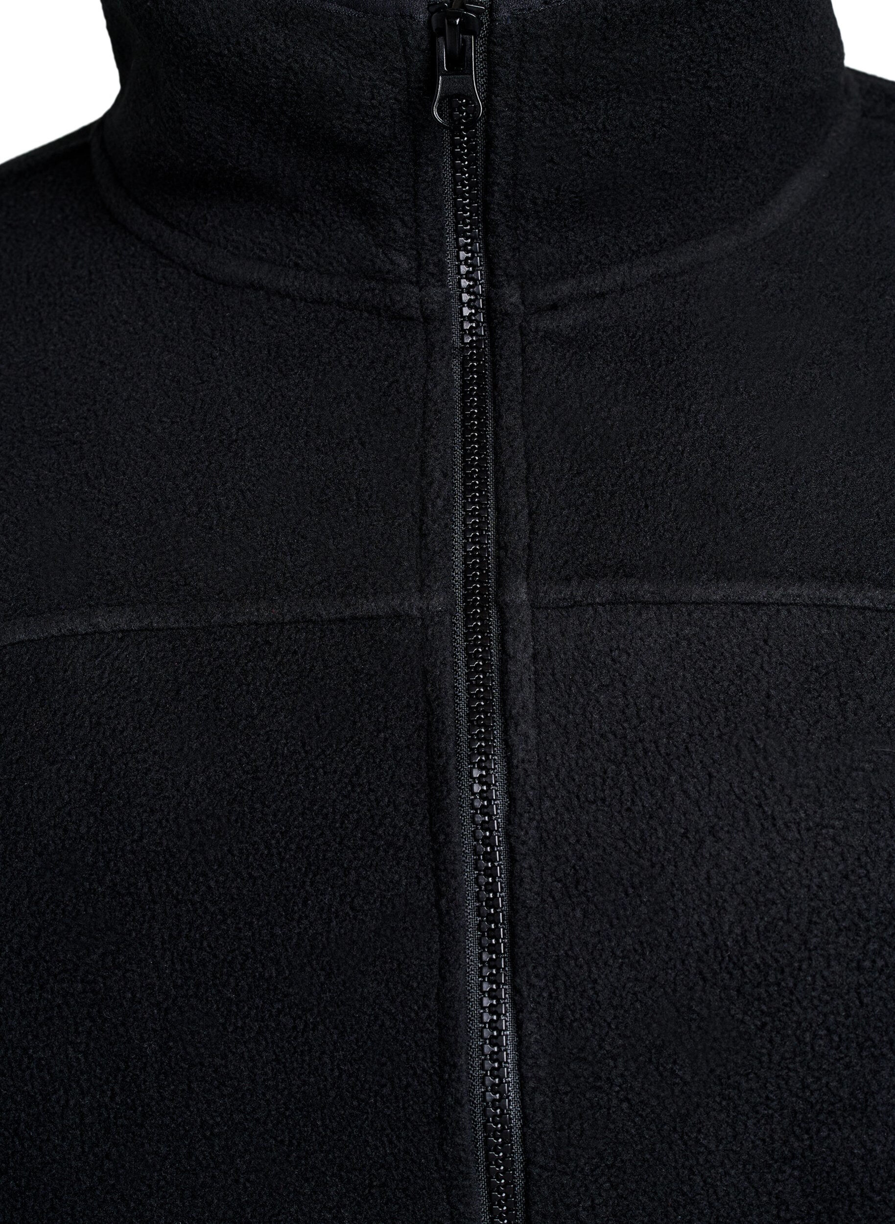 ZizziFleecejacke mit Taschen, Schwarz, Packshot image number 2