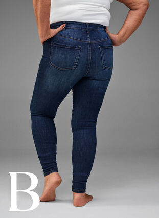 Super Slim-Fit-Jeans mit hoher Taille, Dark Blue, Model image number 5