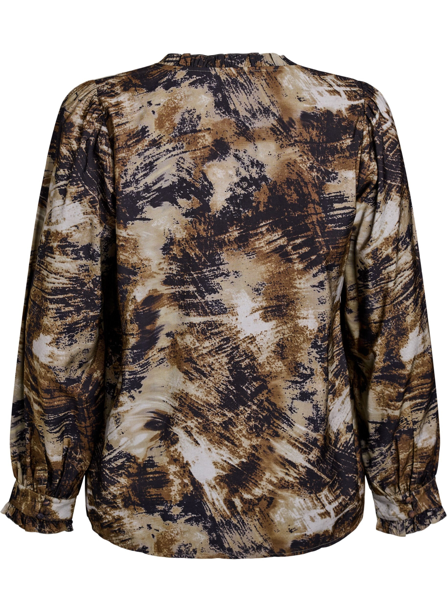 ZizziBluse mit Print und Kn&ouml;pfen, Gr&uuml;n, Packshot image number 1