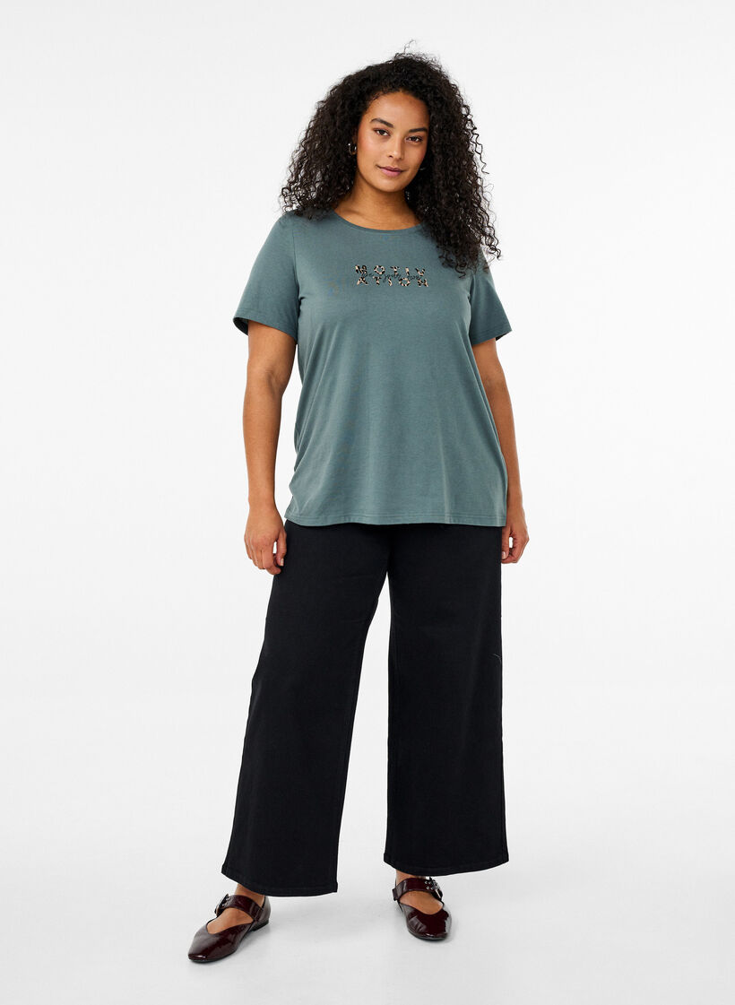 FLASH - T-Shirt mit Print, Grün, Model image number 1