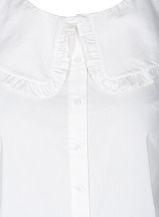 Ärmellose Hemdbluse mit großem Kragen, Bright White, Packshot image number 2