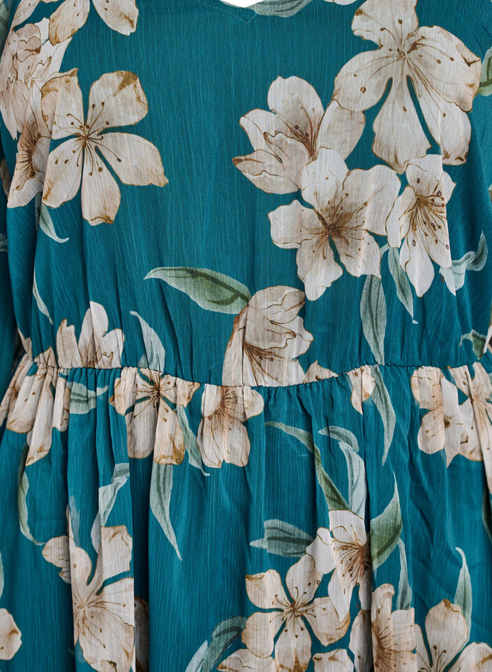Partykleid aus Chiffon mit langen &Auml;rmeln, Gr&uuml;n, Packshot image number 2