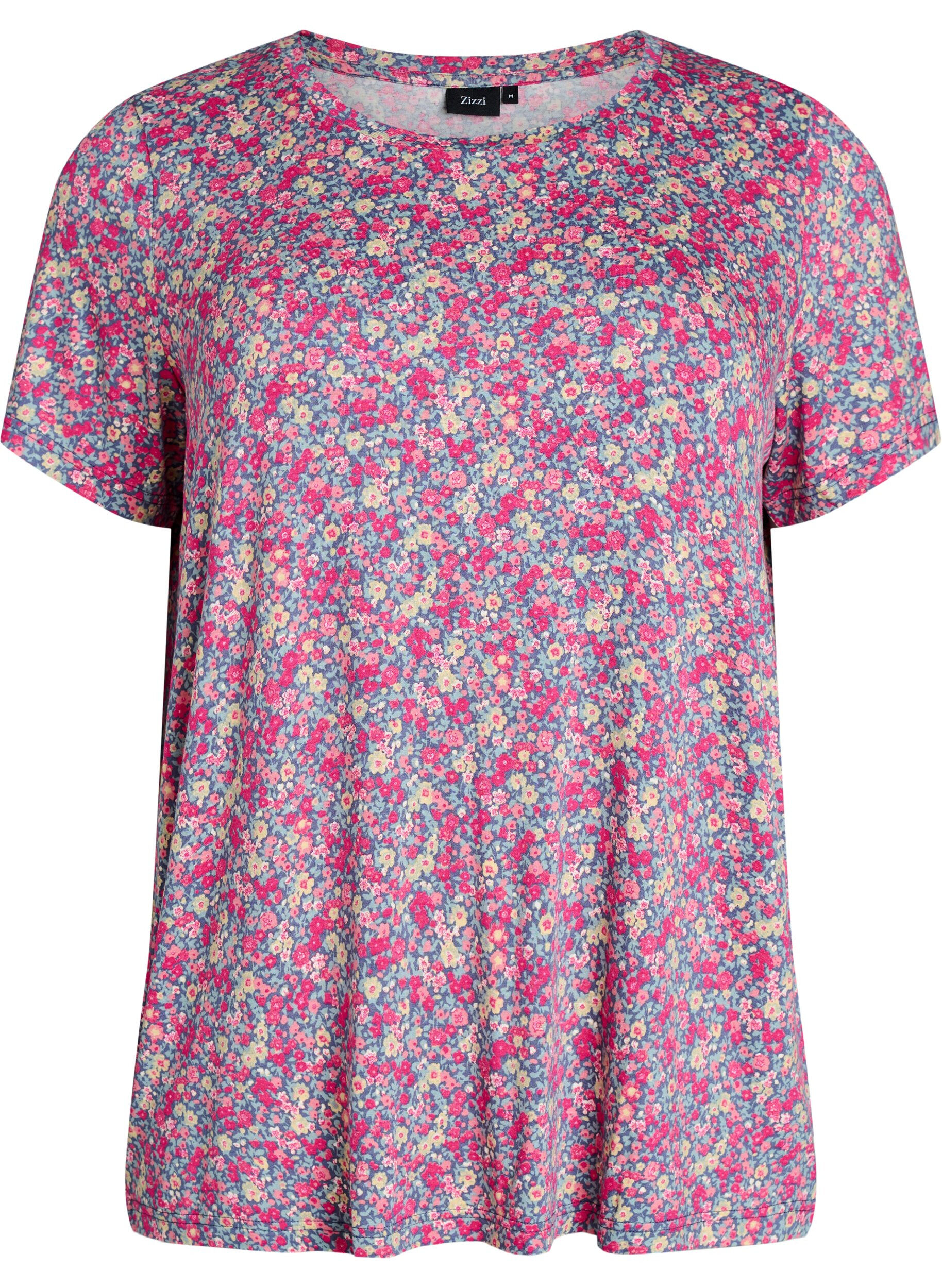 ZizziT-Shirt mit floralem Print, Pink, Packshot image number 0