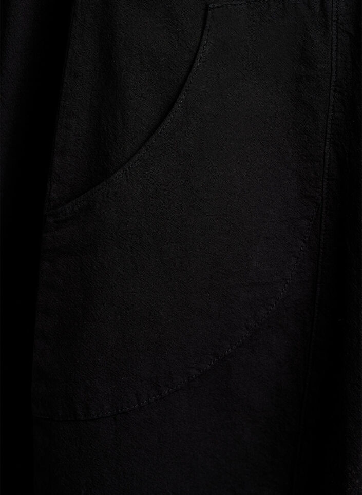 Kurzarm Kleid aus Baumwolle, Schwarz, Packshot image number 3