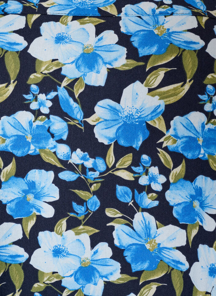 Kurzarm Baumwollkleid mit Print, Blau, Packshot image number 2