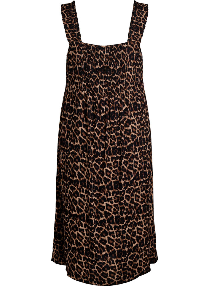 Sommerkleid mit breiten Tr&auml;gern, Braun, Packshot image number 1