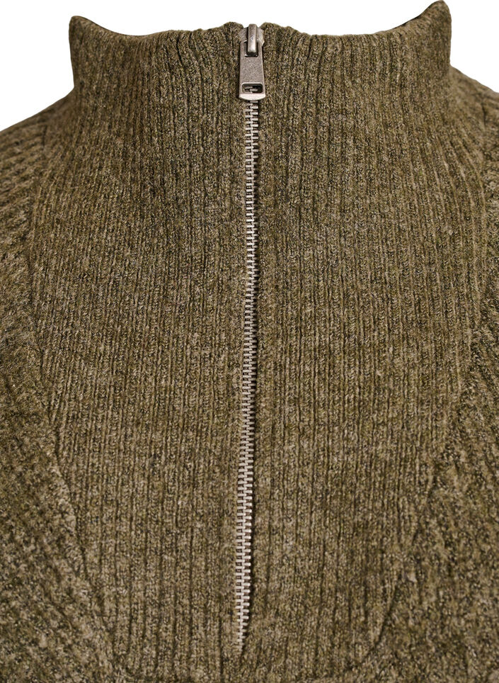 Knielanges Strickkleid mit hohem Kragen, Gr&uuml;n, Packshot image number 2