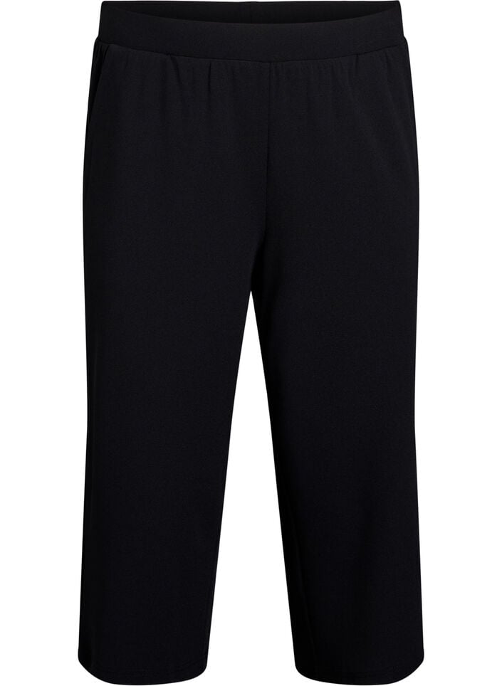 Hochtaillierte Knickerbocker mit lockerem Schnitt, Schwarz, Packshot image number 0