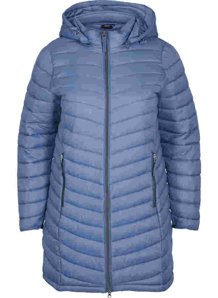 Gesteppte leichte Jacke mit abnehmbarer Kapuze und Taschen, Bering Sea, Packshot image number 0