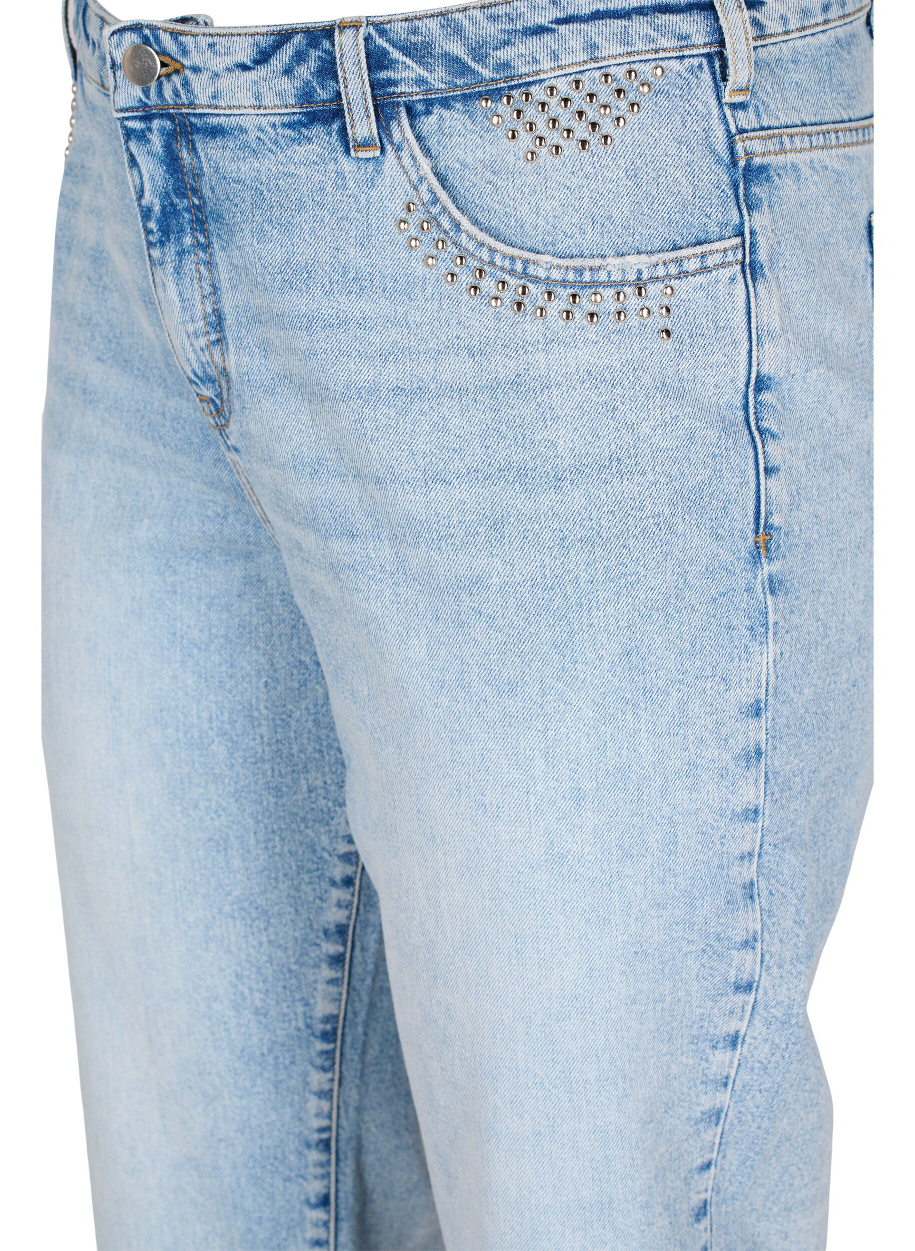 ZizziCropped Vera Jeans mit Nieten, Light blue denim, Packshot image number 2